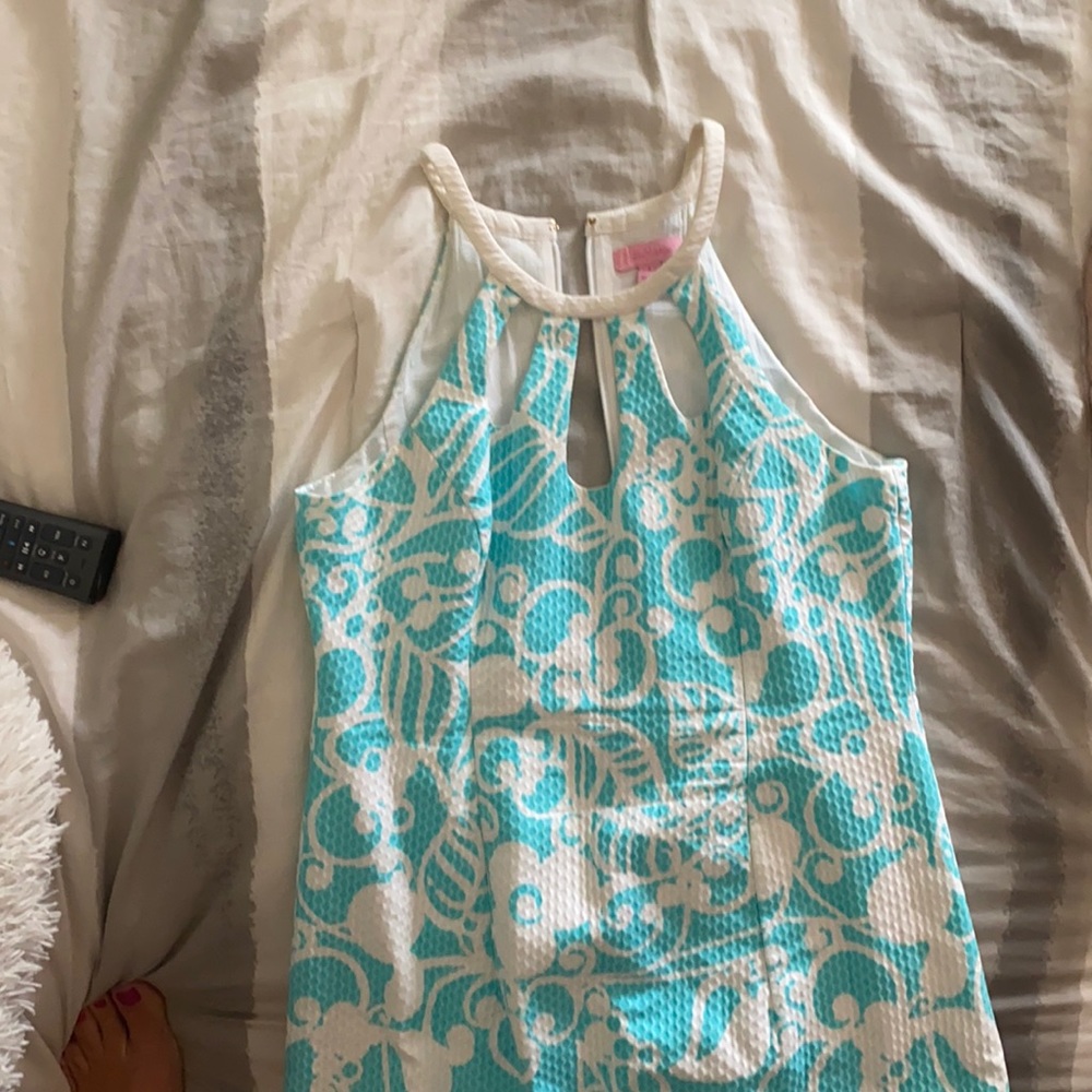 Lilly Pulitzer shift dress with neckline cut outs